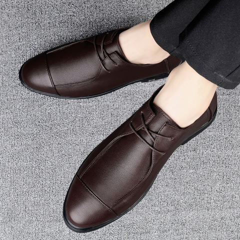 Chaussures d'Affaires en Cuir de Vachette, Style Classique