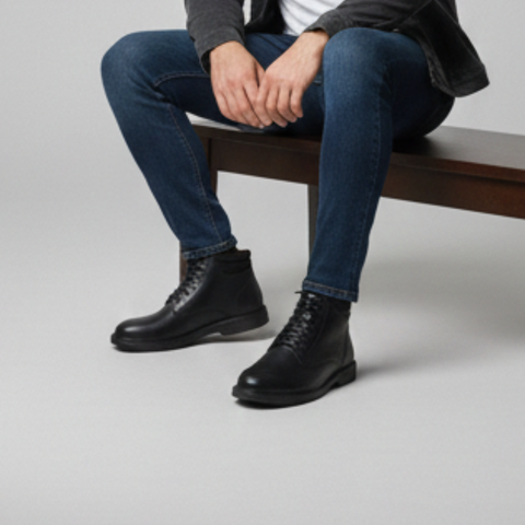 Bottes d’Hiver Homme Premium – Cuir & Doublure Chaude