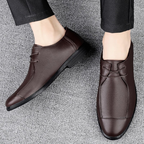 Chaussures d'Affaires en Cuir de Vachette, Style Classique