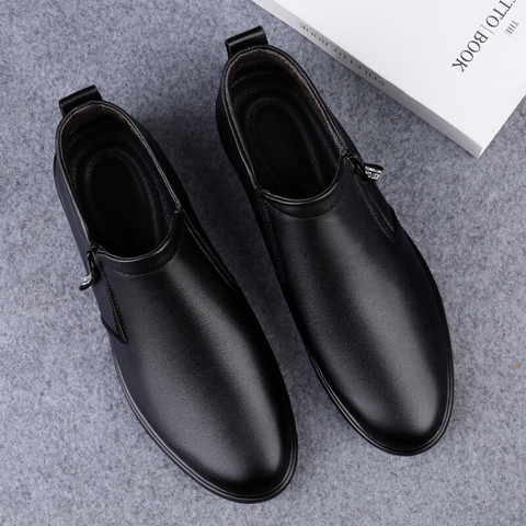 Bottines à Enfiler en Cuir Véritable pour Homme