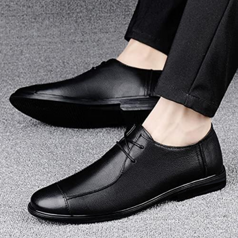 Chaussures d'Affaires en Cuir de Vachette, Style Classique