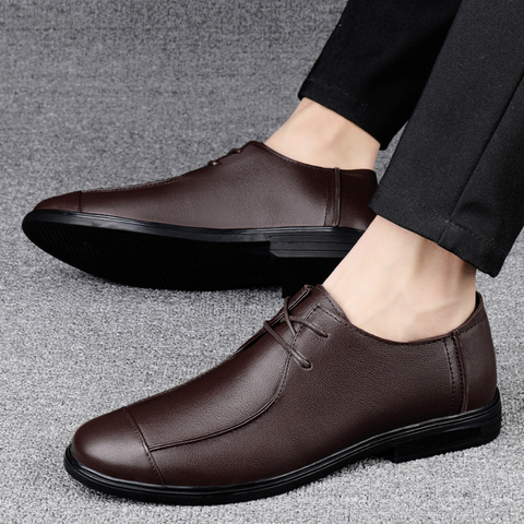 Chaussures d'Affaires en Cuir de Vachette, Style Classique