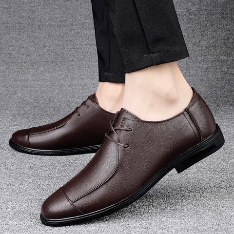 Chaussures d'Affaires en Cuir de Vachette, Style Classique